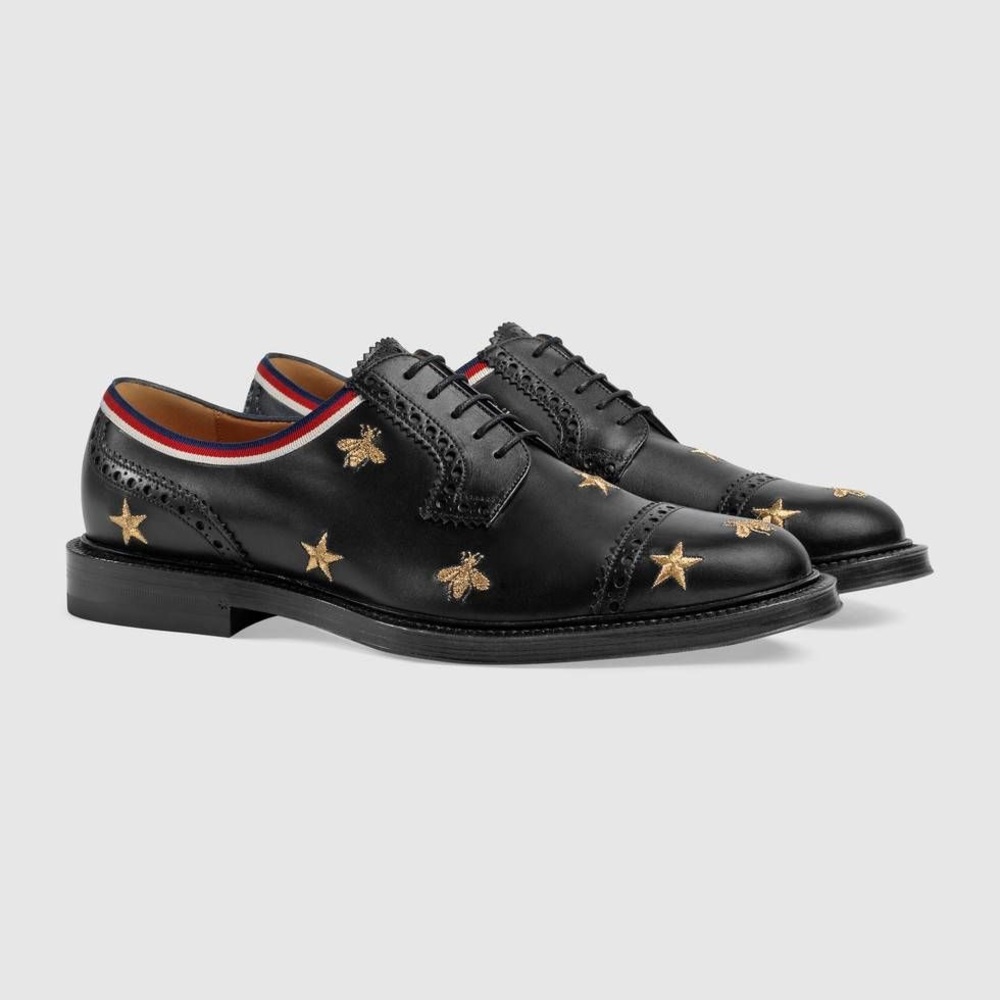 Gucci Leather Lace Up Dress Shoes - Bees and Stars